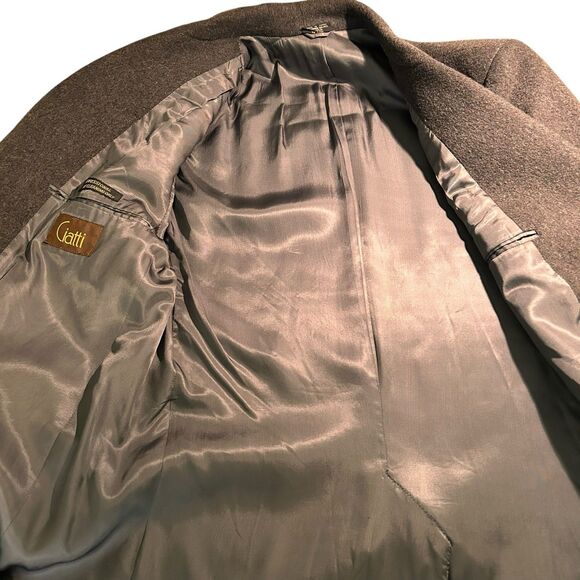 Ciatti Men's Cashmere Wool Blend Overcoat 42 LONG Full Length Charcoal Gray - Picture 9 of 14